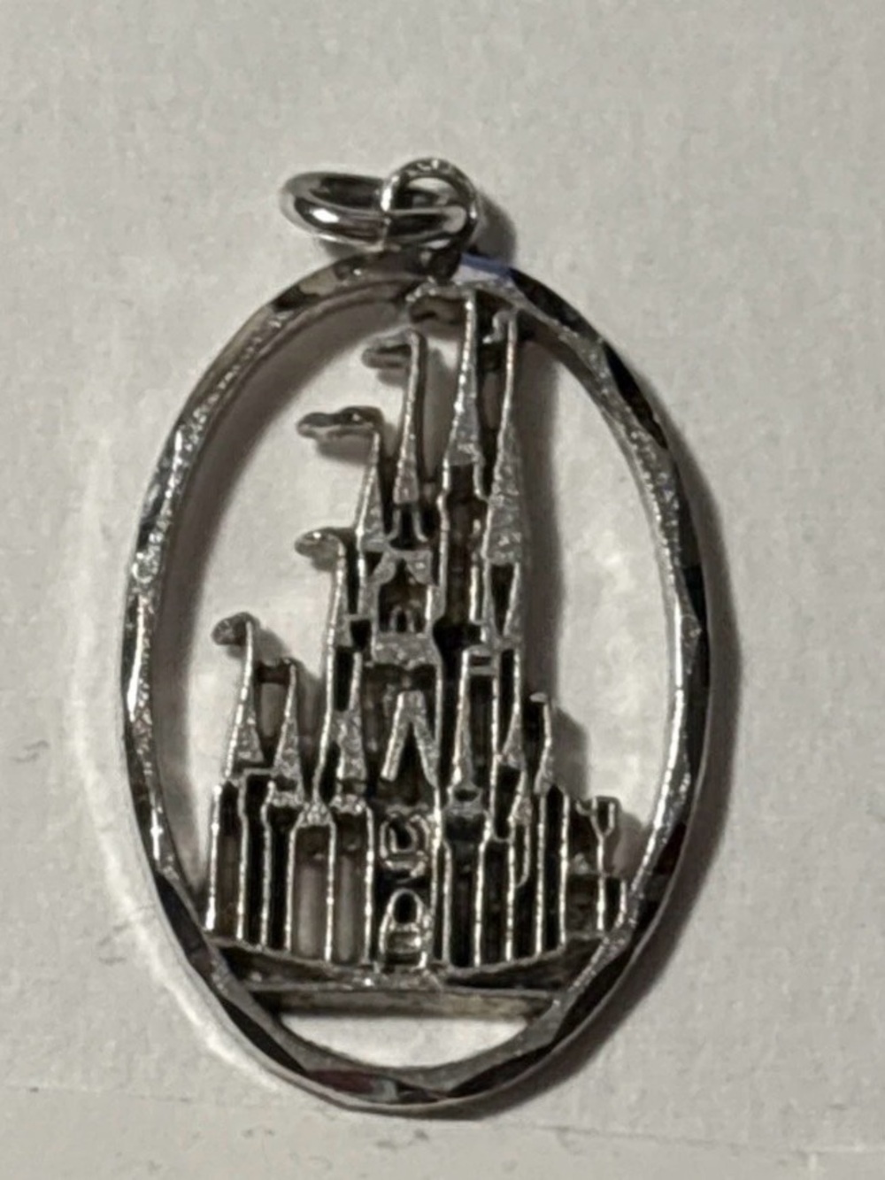 Vintage Sterling Silver Cinderella Disney Castle Pendant Charm